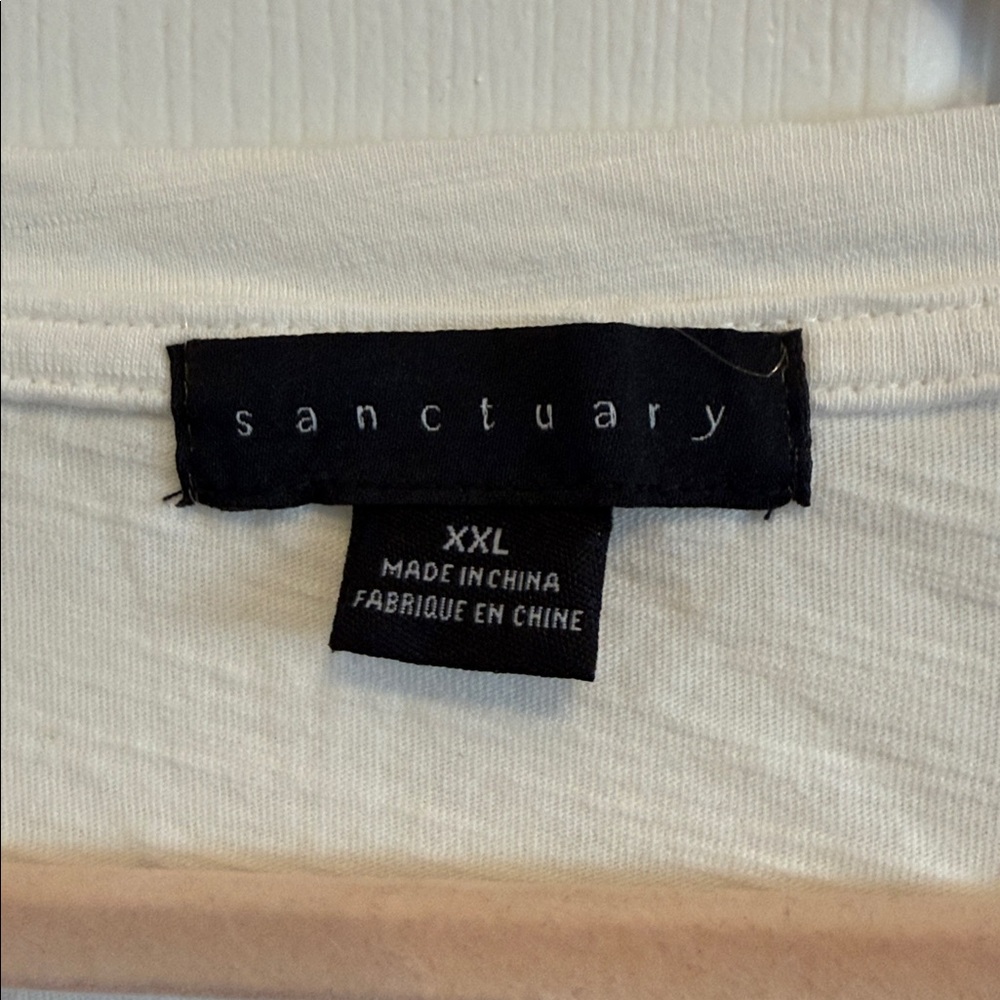 Sanctuary Westside White Tee Sz XXL - Picture 5 of 6